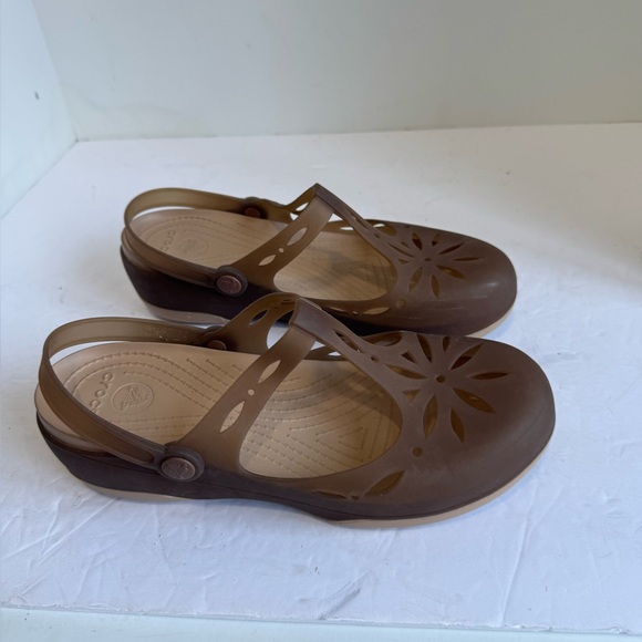 Crocs(WMNS) Crocs Summer Brown Size 9 - Picture 13 of 15